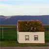 Sod-roofed house.